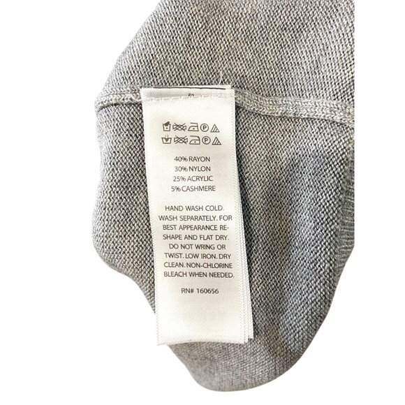 Rachel Zoe Good Vibes Embroidered Cashmere Blend Sweater Gray Size L Minimalist - Picture 4 of 12
